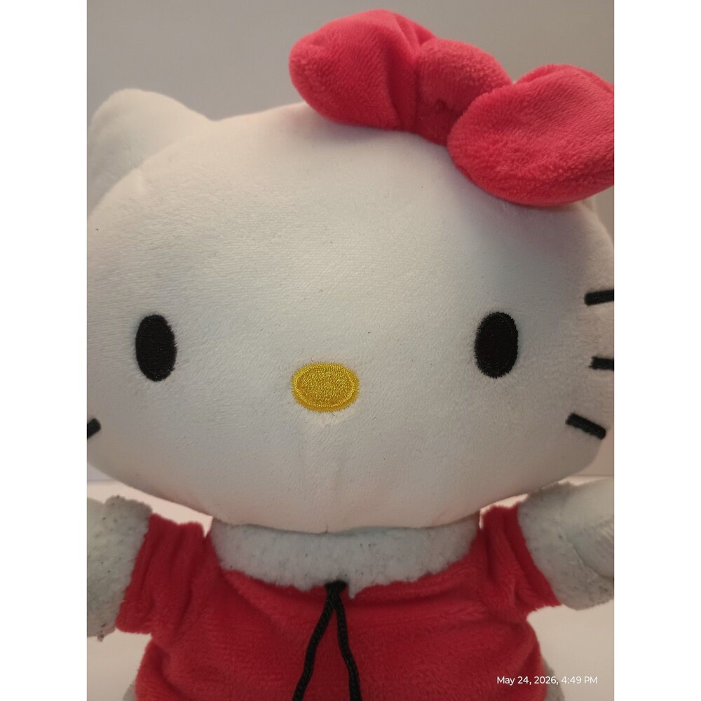Sanrio HELLO KITTY 9" Plush Toy w/ Red Outfit 2022. PLUSHIE. ADORABLE and Soft.